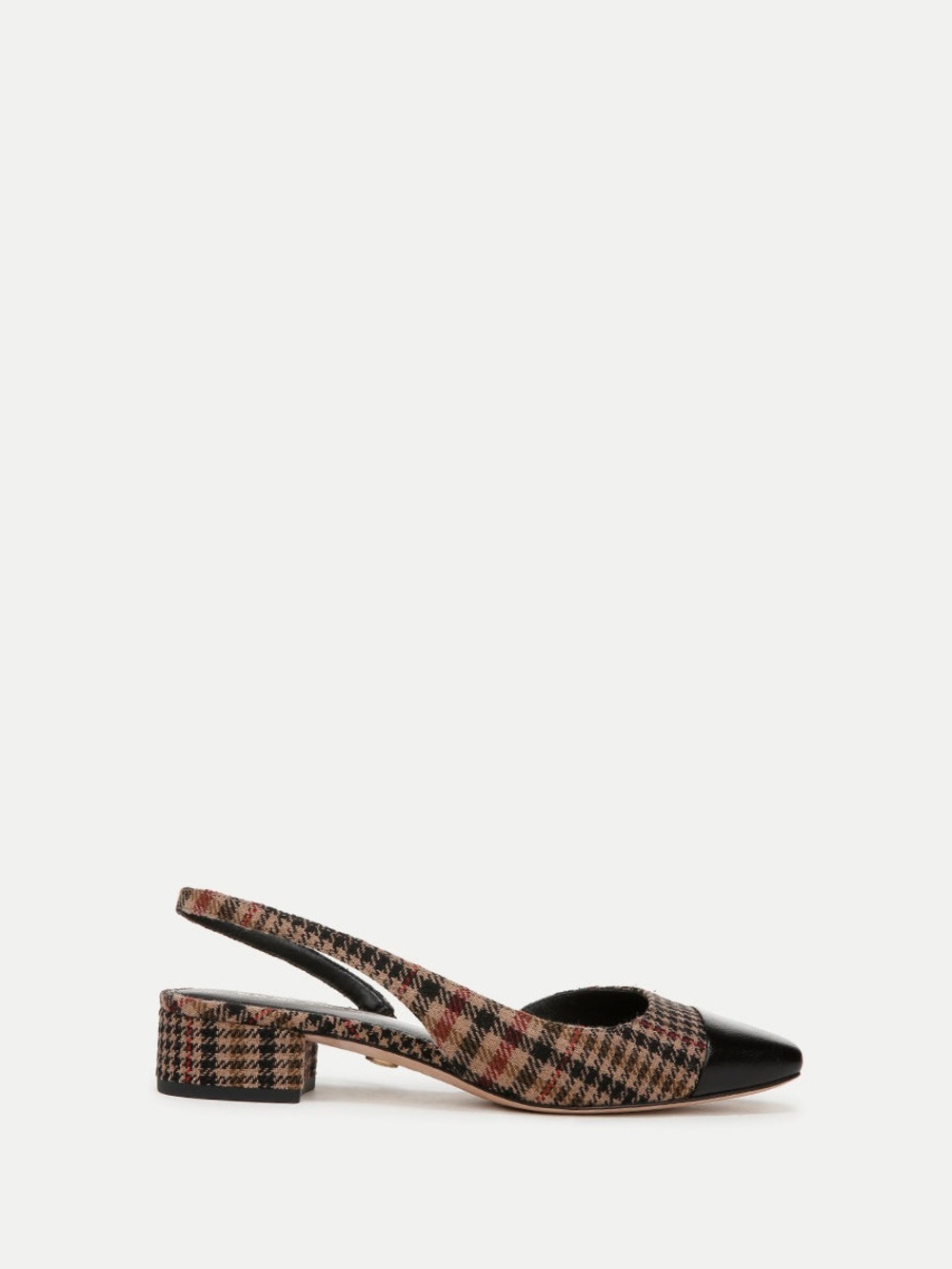 Veronica Beard Cecile Plaid Cap-Toe Slingback